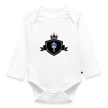 Trident Coat of Arms - Organic Longsleeve Baby Bodysuit - white - Front