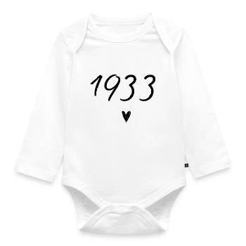 1933 Heart Birthday - Organic Longsleeve Baby Bodysuit - white - Front