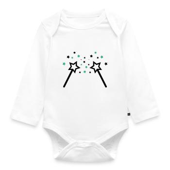 Wand 002 - Organic Longsleeve Baby Bodysuit - white - Front
