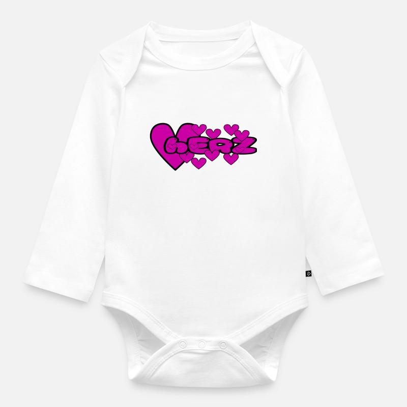 Herz - Baby Bio-Langarm-Body - Weiß