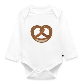 Motif de bretzel classique pour les amateurs de bretzels - Body Bébé bio manches longues - blanc - Devant