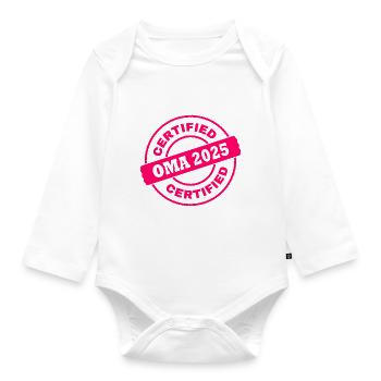 Oma 2025 - Baby Bio-Langarm-Body - Weiß - Vorne