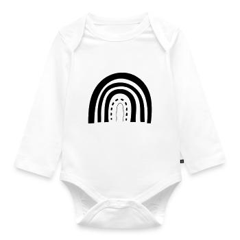 Regenbogen - Baby Bio-Langarm-Body - Weiß - Vorne