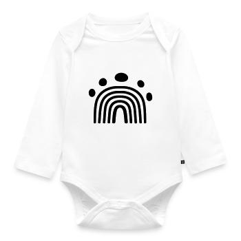 Regenbogen - Baby Bio-Langarm-Body - Weiß - Vorne