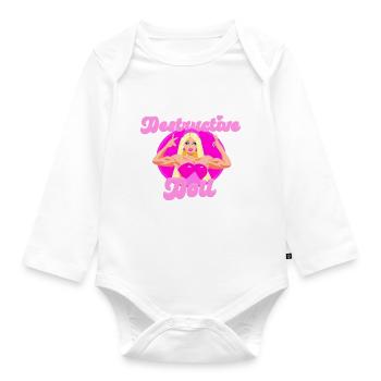 Fitnessstudio BADDIE Puppe - Baby Bio-Langarm-Body - Weiß - Vorne
