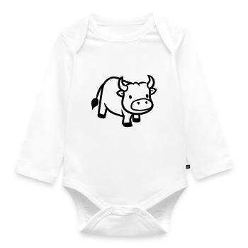 Bull - Organic Longsleeve Baby Bodysuit - white - Front