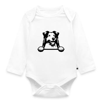 Collie barbu - Body Bébé bio manches longues - blanc - Devant