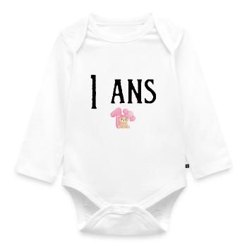 1. 1 year. 1st ANNIVERSARY. 1 YEAR ANNIVERSARY ANNIVERSARY. ANNI - Organic Longsleeve Baby Bodysuit - white - Front