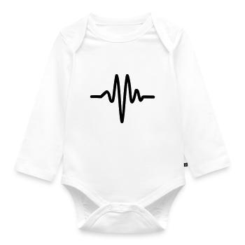 Herzschlag, Puls - Baby Bio-Langarm-Body - Weiß - Vorne