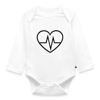 battement de coeur - Body Bébé bio manches longues - blanc - Devant