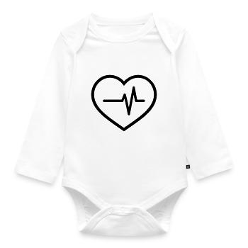 battement de coeur - Body Bébé bio manches longues - blanc - Devant