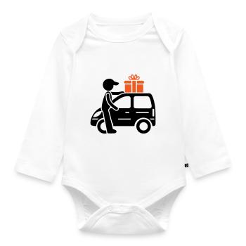 Package Service Delivery - Organic Longsleeve Baby Bodysuit - white - Front