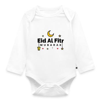 Islam Eid Mubarak - Organic Longsleeve Baby Bodysuit - white - Front