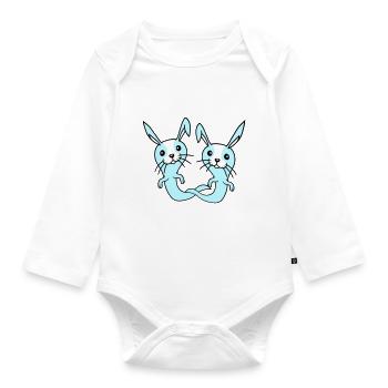 2 Bunnies Ghost Ghost Haunting Halloween Creepy - Organic Longsleeve Baby Bodysuit - white - Front