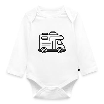 Wohnmobil - Baby Bio-Langarm-Body - Weiß - Vorne