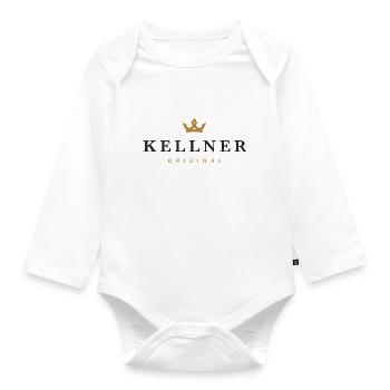 Kellner Original Familienlogo - Baby Bio-Langarm-Body - Weiß - Vorne