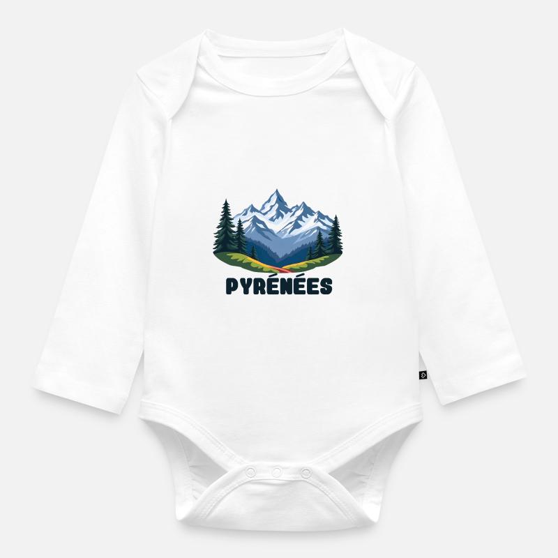 Pyrénées Pyrénées Françaises - Body Bébé bio manches longues - blanc