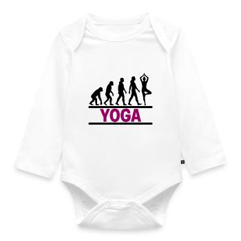 Evolution Yoga Frau Zen Cool - Baby Bio-Langarm-Body - Weiß - Vorne