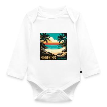 Formentera Balearic Islands - Organic Longsleeve Baby Bodysuit - white - Front