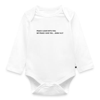 Know Jesus know peace hoodie and shirt - Organic Longsleeve Baby Bodysuit - white - Front