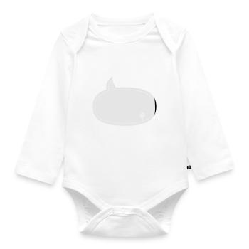 speech balloon patch - Organic Longsleeve Baby Bodysuit - white - Front