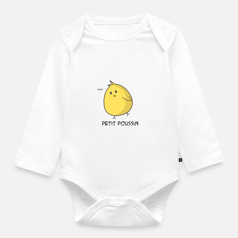 Petit poussin - Body Bébé bio manches longues - blanc