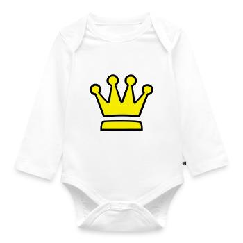 Crown (crown) 04.1 - Organic Longsleeve Baby Bodysuit - white - Front