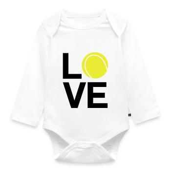 tennis_love - Body Bébé bio manches longues - blanc - Devant