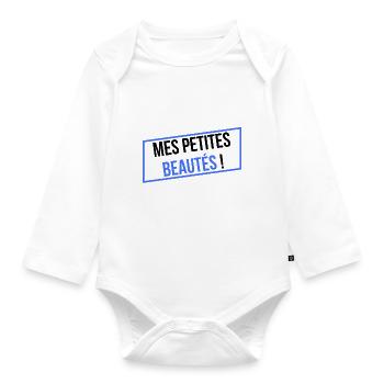 MES PETITES BEAUTÉS ! - Body Bébé bio manches longues - blanc - Devant
