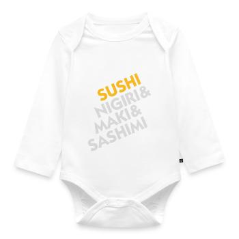 Sushi Nigiri Maki Sashimi - Baby Bio-Langarm-Body - Weiß - Vorne