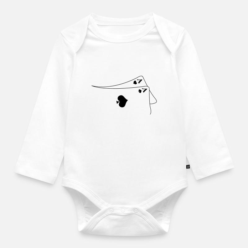 Pocket Aces - Baby Bio-Langarm-Body - Weiß