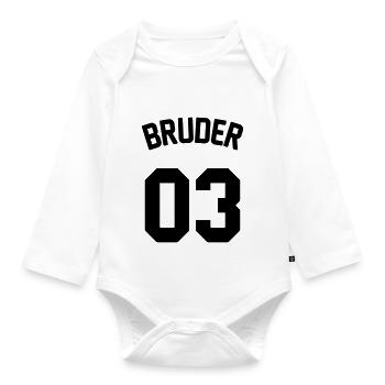 Bruder 03 - Baby Bio-Langarm-Body - Weiß - Vorne