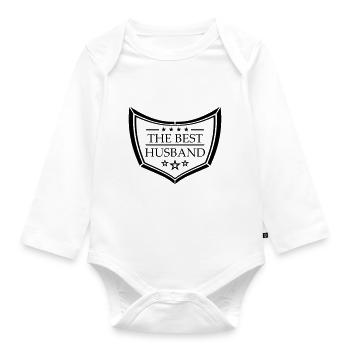 logo schild text the best world der bester welt eh - Baby Bio-Langarm-Body - Weiß - Vorne