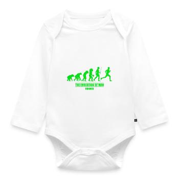 Runner Evolution Runner - Organic Longsleeve Baby Bodysuit - white - Front