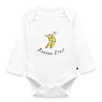 Banana Style - Organic Longsleeve Baby Bodysuit - white - Front