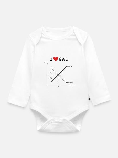 i herz bwl - Baby Bio-Langarm-Body - Weiß