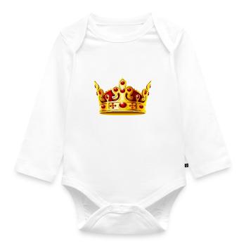 King - Organic Longsleeve Baby Bodysuit - white - Front