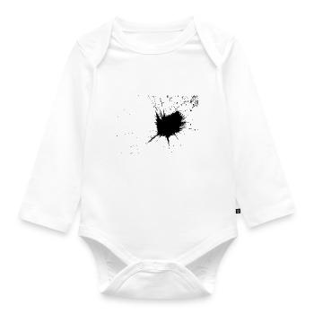 Stylisher Tintenfleck - Baby Bio-Langarm-Body - Weiß - Vorne