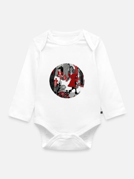 Rotkäppchen und der böse Wolf - Baby Bio-Langarm-Body - Weiß