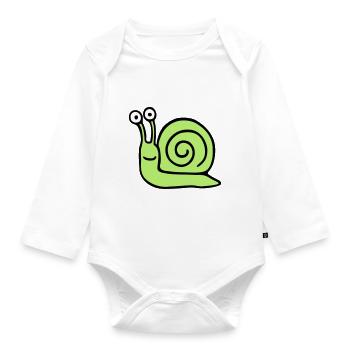 Schnecke 5.3 - Organic Longsleeve Baby Bodysuit - white - Front