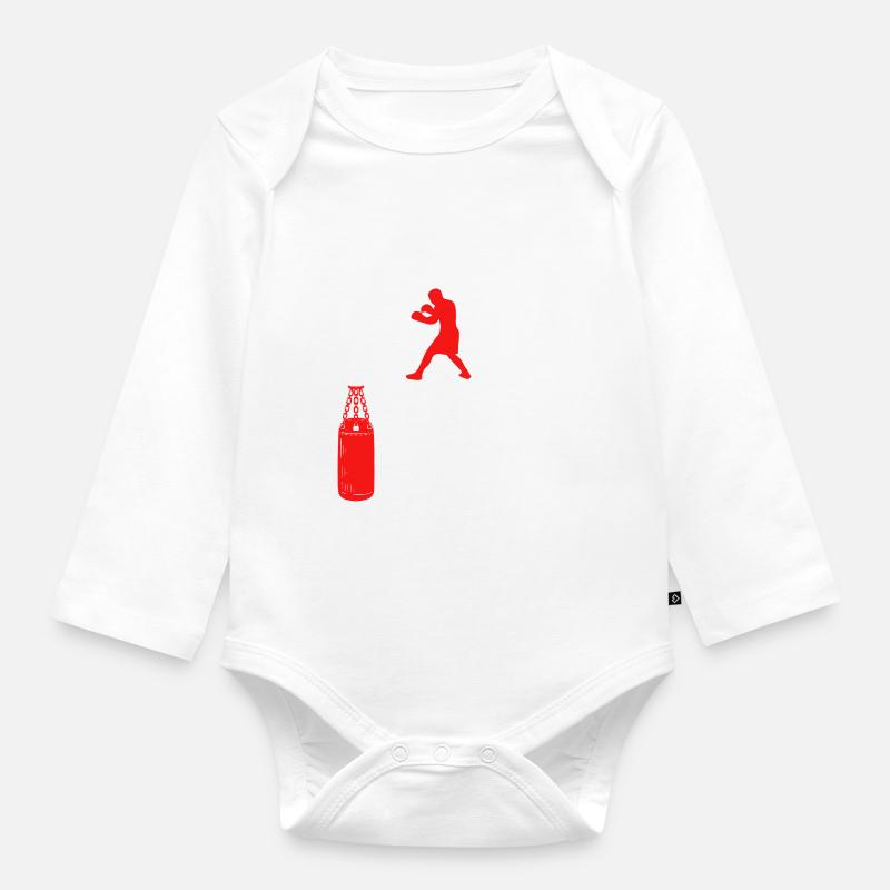 Hobby de boxe sparring sac de boxe gants de boxe - Body Bébé bio manches longues - blanc