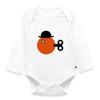 orange clockwise - Organic Longsleeve Baby Bodysuit - white - Front