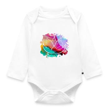 Lotusblume - Baby Bio-Langarm-Body - Weiß - Vorne