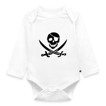 Jolly Roger - Organic Longsleeve Baby Bodysuit - white - Front