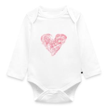 Heart Rose - Organic Longsleeve Baby Bodysuit - white - Front