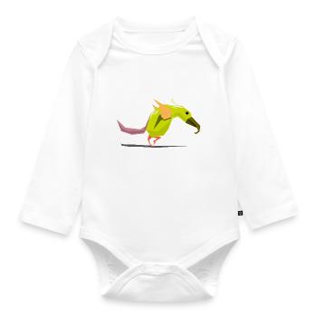 Vogel / Vogel-Abbildung - Baby Bio-Langarm-Body - Weiß - Vorne