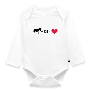 Esel plus ich gleich Liebe - Baby Bio-Langarm-Body - Weiß - Vorne