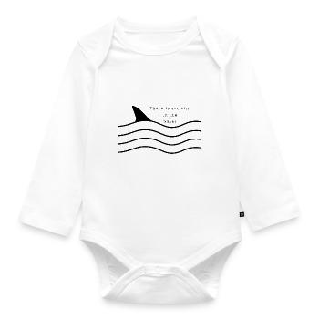 Hai im Wasser - Baby Bio-Langarm-Body - Weiß - Vorne