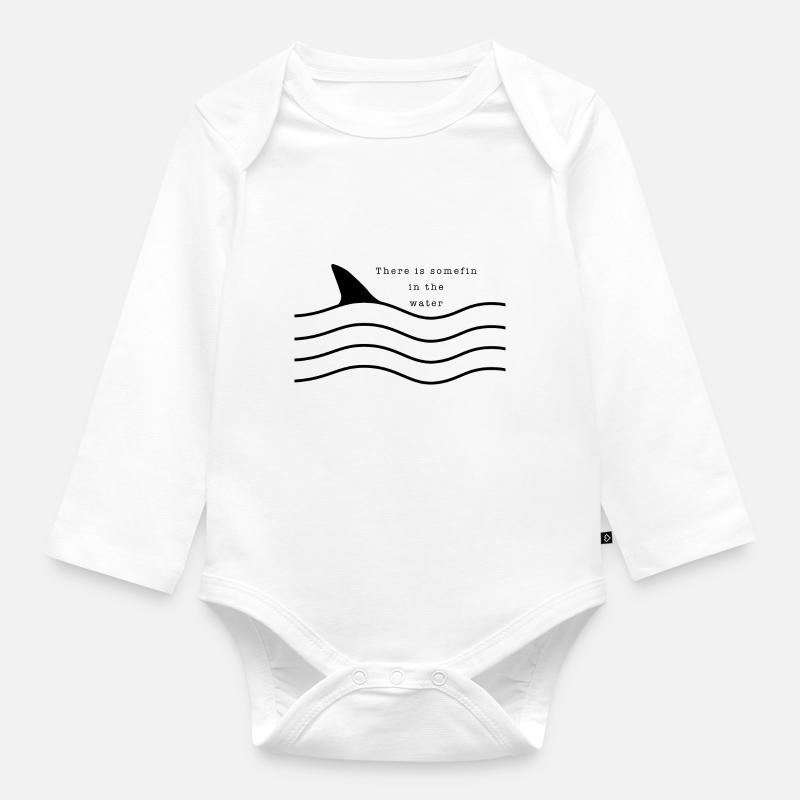 Requin dans l'eau - Body Bébé bio manches longues - blanc