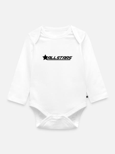 Cool Allstars Design - Organic Longsleeve Baby Bodysuit - white